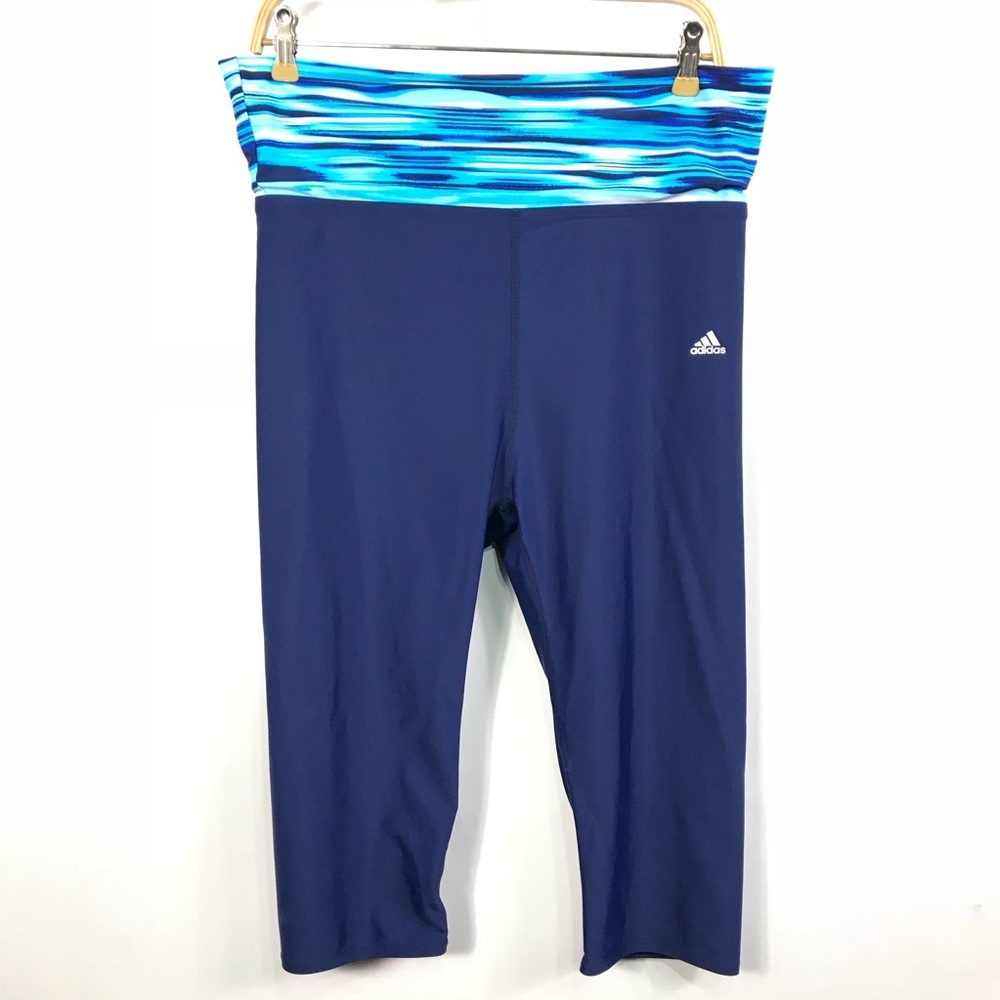 Adidas Blue Capri Active Pants Size Large NWT - Picture 5 of 6